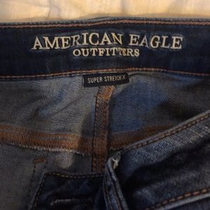 American eagle dark blue, distressed skinny jeans